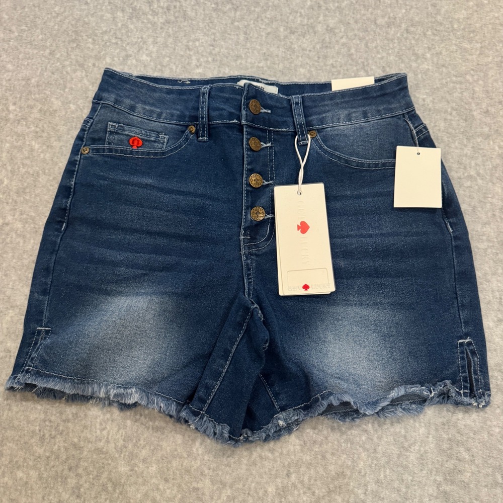 Get Lucky Brand Womens High Rise Button Fly Denim Shorts‎ Size 5 NEW JORTS